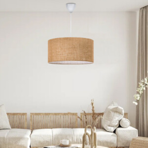 Φωτιστικό οροφής Monahan Megapap E27 γιούτα μονόφωτο χρώμα μπεζ 38x21x70εκ. - Image 2