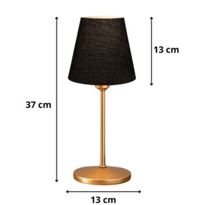 Φωτιστικό επιτραπέζιο Santo Megapap E27 ύφασμα Pvc χρώμα μαύρο - χρυσό Ø13x37εκ. - Image 3