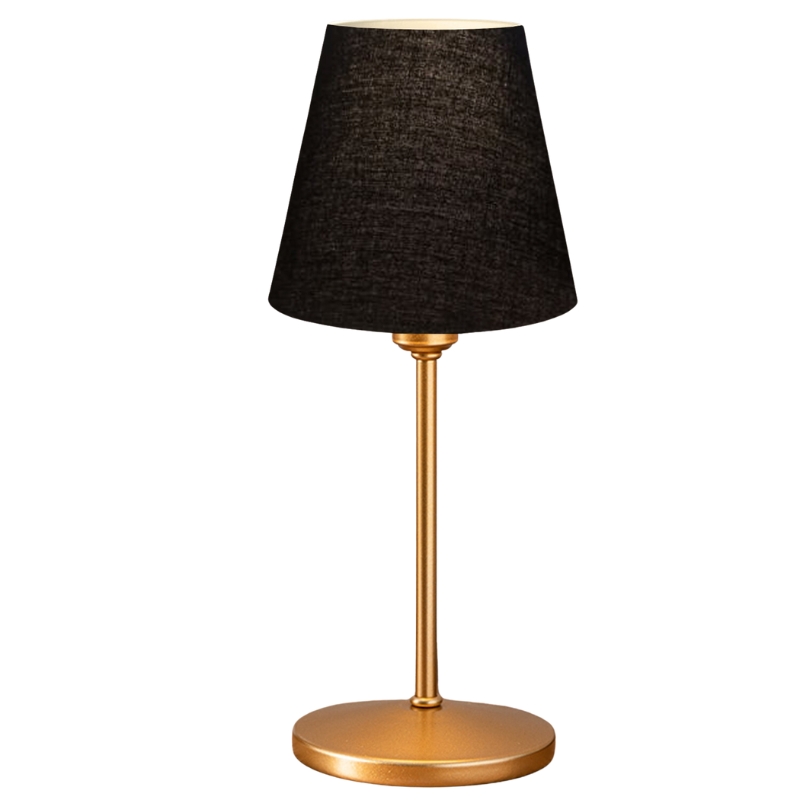 Φωτιστικό επιτραπέζιο Santo Megapap E27 ύφασμα Pvc χρώμα μαύρο - χρυσό Ø13x37εκ. Φωτιστικό επιτραπέζιο Santo Megapap E27 ύφασμα Pvc χρώμα μαύρο - χρυσό Ø13x37εκ.