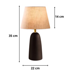 Φωτιστικό επιτραπέζιο Odesa Megapap E27 μεταλλικό - ύφασμα Pvc χρώμα μαύρο - κρεμ Ø22x35εκ. - Image 3