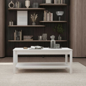 Τραπεζάκι σαλονιού Rustic Megapap χρώμα λευκό 103x60x40εκ. - Image 3