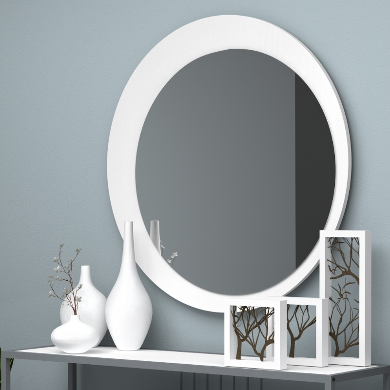 Καθρέπτης τοίχου Moon Megapap χρώμα λευκό Ø88x2 Καθρέπτης τοίχου Moon Megapap χρώμα λευκό Ø88x2