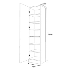 Ντουλάπα ρούχων - παπουτσοθήκη Petro Megapap μονόφυλλη χρώμα λευκό 45x38x180εκ. - Image 4