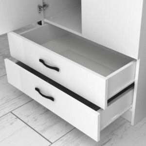 Ντουλάπα ρούχων Ricardo Megapap δίφυλλη με συρτάρια χρώμα λευκό 80x51,8x181εκ. - Image 5