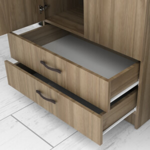 Ντουλάπα ρούχων Ricardo Megapap δίφυλλη με συρτάρια χρώμα καρυδί 80x51,8x181εκ. - Image 5