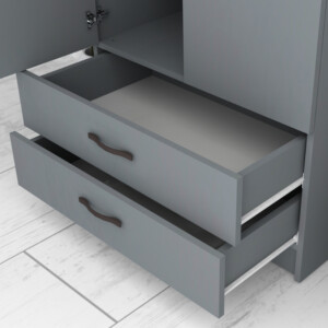 Ντουλάπα ρούχων Ricardo Megapap δίφυλλη με συρτάρια χρώμα ανθρακί 80x51,8x181εκ. - Image 5