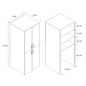 Ντουλάπα μπάνιου - Έπιπλο πλυντηρίου Millay Megapap χρώμα sapphire oak 70x70x180εκ. - Image 5