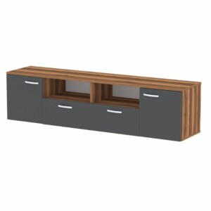 Έπιπλο τηλεόρασης Girit Megapap χρώμα καρυδί - ανθρακί 181,3x41x46,2εκ. - Image 4