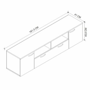 Έπιπλο τηλεόρασης Girit Megapap χρώμα καρυδί - ανθρακί 181,3x41x46,2εκ. - Image 5