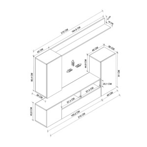 Σύνθεση τηλεόρασης Rodos Megapap χρώμα λευκό 210,2x36x90,4εκ. - Image 5