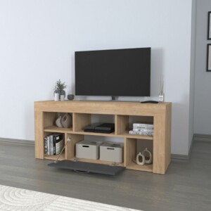 Έπιπλο τηλεόρασης Midili Megapap χρώμα sapphire oak - ανθρακί 135x42x60,7εκ. - Image 3