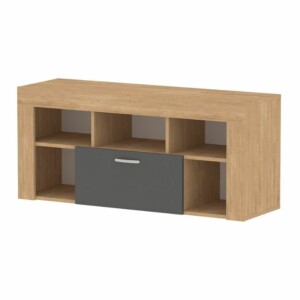 Έπιπλο τηλεόρασης Midili Megapap χρώμα sapphire oak - ανθρακί 135x42x60,7εκ. - Image 4
