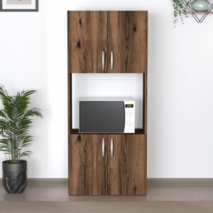 Ντουλάπα κουζίνας Armado Megapap χρώμα καπνιστή καρυδιά 60x32x140εκ. - Image 3