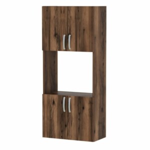 Ντουλάπα κουζίνας Armado Megapap χρώμα καπνιστή καρυδιά 60x32x140εκ. - Image 4