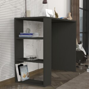 Γραφείο εργασίας Netenia Megapap χρώμα ανθρακί 90x40x74εκ. - Image 3