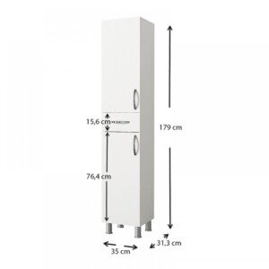 Ντουλάπι κουζίνας - μπάνιου Selina Megapap χρώμα ανθρακί 35x31x179εκ. - Image 8