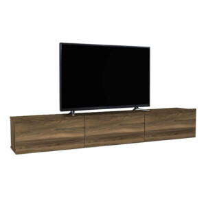 Έπιπλο τηλεόρασης επιτοίχιο Damla Megapap με LED χρώμα καρυδί 180x29,5x29,5εκ. - Image 6