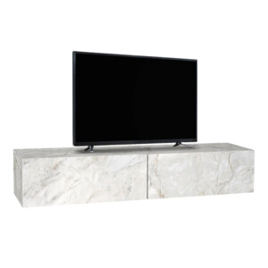Έπιπλο τηλεόρασης επιτοίχιο Aristo Megapap με LED χρώμα λευκό εφέ μαρμάρου 135x31,6x25εκ. - Image 6