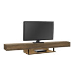 Έπιπλο τηλεόρασης επιτοίχιο Albares Megapap με LED χρώμα καρυδί 150x29,6x22εκ. - Image 3