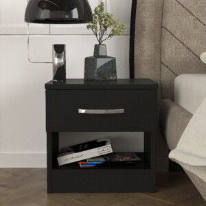 Κομοδίνο Lube Megapap χρώμα μαύρο 40x28,2x40εκ. - Image 3