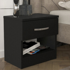 Κομοδίνο Lube Megapap χρώμα μαύρο 40x28