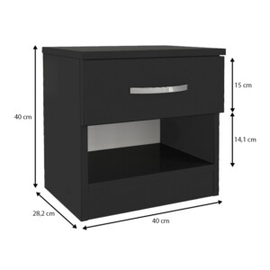 Κομοδίνο Lube Megapap χρώμα μαύρο 40x28,2x40εκ. - Image 6