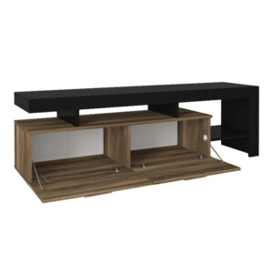 Έπιπλο τηλεόρασης Acnes Megapap χρώμα μαύρο - καρυδί 160x40x53εκ. - Image 6