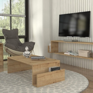 Τραπεζάκι σαλονιού Regnar Megapap χρώμα sapphire oak 100,6x55x31,8εκ. - Image 4