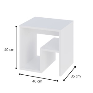 Τραπεζάκι βοηθητικό - Κομοδίνο Bon Megapap χρώμα λευκό 40x35x40εκ. - Image 5
