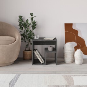 Τραπεζάκι βοηθητικό - Κομοδίνο Bon Megapap χρώμα γκρι ρετρό 40x35x40εκ. - Image 3