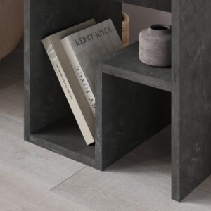 Τραπεζάκι βοηθητικό - Κομοδίνο Bon Megapap χρώμα γκρι ρετρό 40x35x40εκ. - Image 4