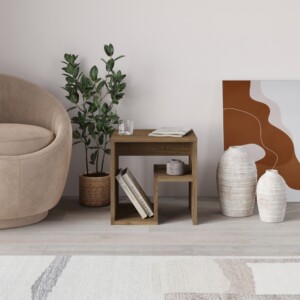 Τραπεζάκι βοηθητικό - Κομοδίνο Bon Megapap χρώμα ανοιχτό καρυδί 40x35x40εκ. - Image 3