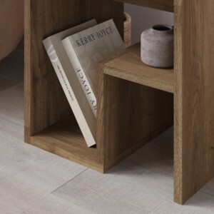 Τραπεζάκι βοηθητικό - Κομοδίνο Bon Megapap χρώμα ανοιχτό καρυδί 40x35x40εκ. - Image 4