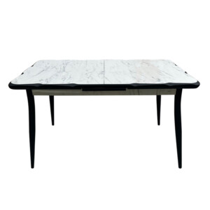 Τραπέζι Karen Megapap επεκτεινόμενο χρώμα λευκό εφέ μαρμάρου - μαύρο 130/160x80x75εκ. - Image 4