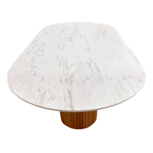 Τραπέζι Borno Megapap χρώμα φυσικό - λευκό εφέ μαρμάρου 180x89x75 εκ. - Image 4