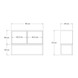 Κονσόλα - Μπουφές Zermat Megapap χρώμα μπεζ travertine - χρυσό 90x34x70εκ. - Image 5