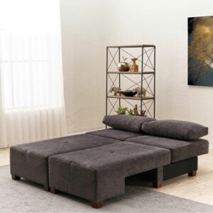 Καναπές - κρεβάτι πολυμορφικός Perenna Megapap τριθέσιος υφασμάτινος χρώμα ανθρακί 233x93x83εκ. - Image 3