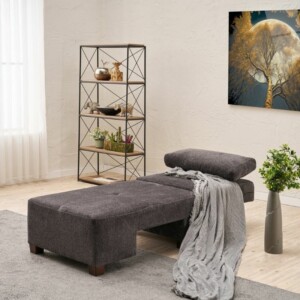 Πολυθρόνα - κρεβάτι Perenna Megapap υφασμάτινη χρώμα ανθρακί 116x93x83εκ. - Image 3