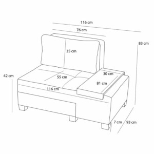 Πολυθρόνα - κρεβάτι Perenna Megapap υφασμάτινη χρώμα ανθρακί 116x93x83εκ. - Image 7