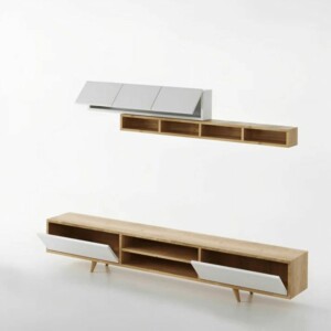 Σύνθεση τηλεόρασης Serine Megapap χρώμα λευκό - sapphire oak 170x37x45εκ. - Image 3