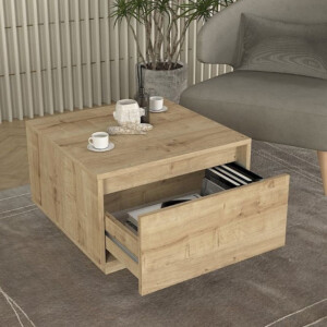 Τραπεζάκι σαλονιού Pura Megapap χρώμα sapphire oak 60x60x40εκ. - Image 2