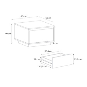 Τραπεζάκι σαλονιού Pura Megapap χρώμα sapphire oak 60x60x40εκ. - Image 5