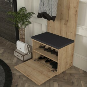 Έπιπλο εισόδου Track Megapap χρώμα sapphire oak 60x38,2x190εκ. - Image 3