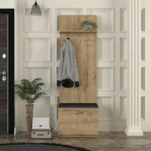 Έπιπλο εισόδου Track Megapap χρώμα sapphire oak 60x38,2x190εκ. - Image 4