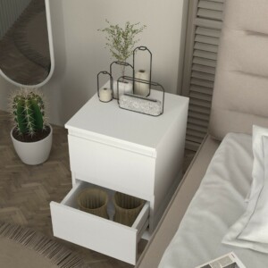 Κομοδίνο Breve Megapap χρώμα λευκό 39,8x41,8x55εκ. - Image 4