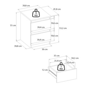 Κομοδίνο Breve Megapap χρώμα λευκό 39,8x41,8x55εκ. - Image 8