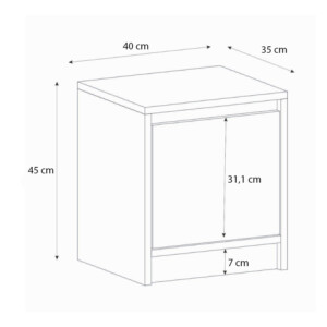 Κομοδίνο Conve Megapap χρώμα λευκό 40x35x45εκ. - Image 7