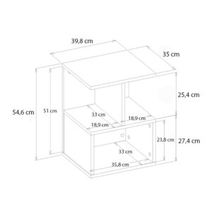 Κομοδίνο - Τραπεζάκι βοηθητικό Entiero Megapap χρώμα sapphire oak 39,8x35x54,6εκ. - Image 8