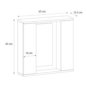 Καθρέπτης μπάνιου Surra Μegapap χρώμα λευκό 65x15,3x65εκ. - Image 8