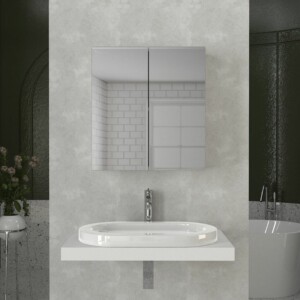 Καθρέπτης μπάνιου Binary Μegapap χρώμα λευκό 60x17,2x65εκ. - Image 5